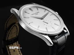 PATEK PHILIPPE 百達翡麗 PP CALATRAVA 經典的小三針款式系列 5196G-001 18K白金材質 <font color="#05f0f0">銀灰色紋路面盤</font>&nbsp;<font color="#FF0000">台灣公司貨 </font>手動上鏈&nbsp;37mm