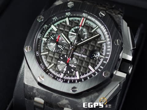 Audemars Piguet 愛彼 AP錶 Royal Oak Offshore 皇家橡樹 離岸型 26400AU.OO.A002CA.01 計時碼表 26400 AU ROO 絕版稀有鍛造炭材質&nbsp;已回原廠換機芯完整保養 保固至2028年&nbsp;自動上鍊 44mm