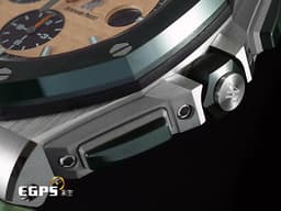 Audemars Piguet 愛彼 AP錶 Royal Oak Offshore 皇家橡樹 離岸型 26400SO.OO.A054CA.01 <font color=#006400>綠色陶瓷框 迷彩 大熊貓</font> 26400 SO 計時碼表 <font color=#FF0000>2018年保卡 另附原廠卡其綠色橡膠錶帶</font> 自動上鍊 44mm