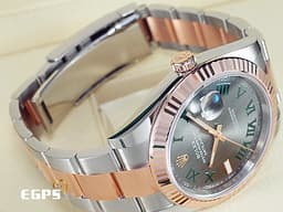 ROLEX 勞力士 Datejust 41 蠔式日誌型 126331 <font color=#228B22>綠羅馬時標面盤</font> 半金款 永恆玫瑰金 DJ41 經典三角坑紋錶圈 <font color=#FF0000>2025年新式綠卡蠔式（Oyster）三節錶帶</font> 自動上鍊 41mm