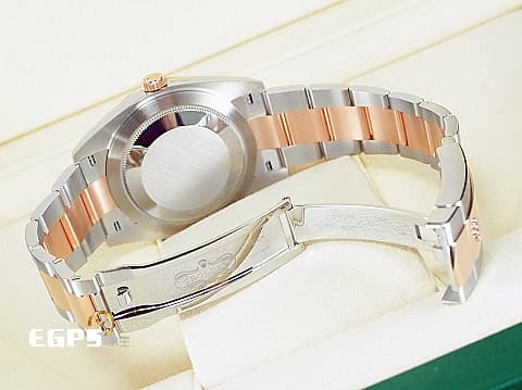 ROLEX 勞力士 Datejust 41 蠔式日誌型 126331 綠羅馬時標面盤 半金款 永恆玫瑰金 DJ41 經典三角坑紋錶圈 2025年新式綠卡蠔式（Oyster）三節錶帶 自動上鍊 41mm