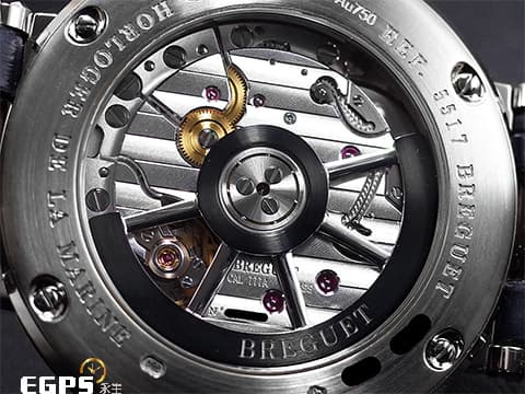 BREGUET 寶璣 Marine 航海系列 航海家 海之王子 5517BB/Y2/9ZU 18K白金材質&nbsp;寶齊萊藍機刻雕花波浪紋面盤&nbsp; 2019年保單&nbsp;自動上鍊 40mm