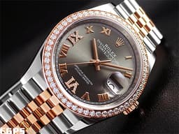 ROLEX 勞力士 DATEJUST 蠔式日誌型 DJ36 126281RBR 永恒玫瑰金半金款&nbsp;<font color="#05f0f0">原鑲鑽石錶圈、銀灰色VI &amp; IX鑽面</font>&nbsp;<font color="#FF0000">2026年保卡&nbsp;</font>自動上鏈 36mm
