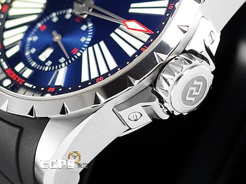 ROGER DUBUIS 羅傑杜彼 DBEX0602 Excalibur 王者系列 不鏽鋼材質 藍色放射紋面盤 夜光指針及時標 2019年保單 台灣公司貨&nbsp; 自動上鍊 45mm