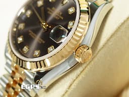 ROLEX 勞力士 DateJust DJ 31 278273 不鏽鋼＆18K黃金材質 半金款 <font color="#70cce1"> 深灰色鑽石時標面盤 原廠鑲嵌鑽石時標 </font> <font color="#ff0000">2026年保卡 五珠紀念型錶帶 </font> 自動上鍊 31mm