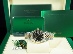 ROLEX 勞力士 DateJust DJ 31 278273 不鏽鋼＆18K黃金材質 半金款 <font color="#70cce1"> 深灰色鑽石時標面盤 原廠鑲嵌鑽石時標 </font> <font color="#ff0000">2026年保卡 五珠紀念型錶帶 </font> 自動上鍊 31mm