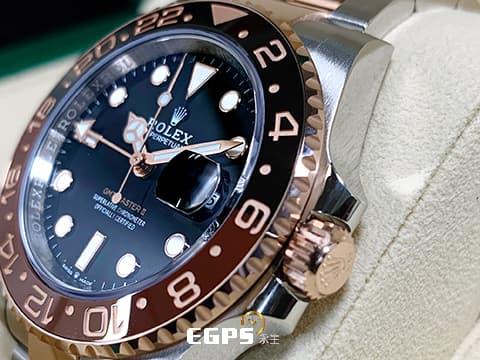 ROLEX 勞力士 GMT-Master II 格林威治型 126711 CHNR 陶瓷黑啡雙色圈 126711CHNR 沙士圈 半金款 玫瑰金 2024年保單 自動上鍊 40mm