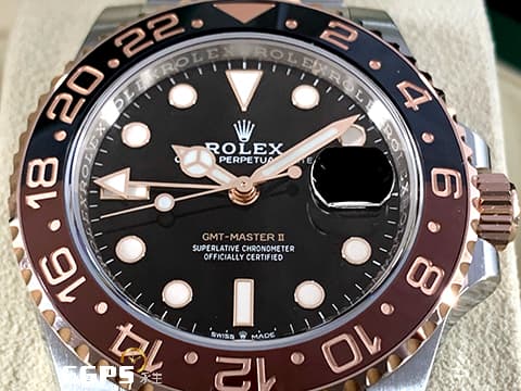 ROLEX 勞力士 GMT-Master II 格林威治型 126711 CHNR 陶瓷黑啡雙色圈 126711CHNR 沙士圈 半金款 玫瑰金 2024年保單 自動上鍊 40mm