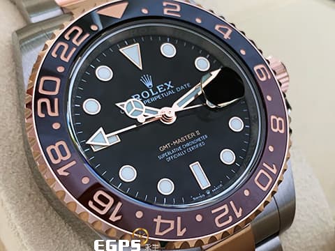 ROLEX 勞力士 GMT-Master II 格林威治型 126711CHNR 兩地時區 棕黑雙色 陶瓷錶圈 沙士圈 126711 CHNR 永恆玫瑰金 半金款 2024年保卡 自動上鏈 40mm