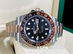 ROLEX 勞力士 GMT-Master II 格林威治型 126711CHNR 兩地時區 <font color=#BB3D00>棕黑雙色 陶瓷錶圈 沙士圈</font> 126711 CHNR 永恆玫瑰金 半金款 <font color=#FF0000>2024年保卡</font> 自動上鏈 40mm