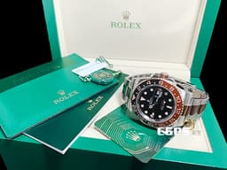 ROLEX 勞力士 GMT-Master II 格林威治型 126711 CHNR 陶瓷黑啡雙色圈 126711CHNR <font color=#984B4B>沙士圈</font> 半金款 玫瑰金 <font color=#FF0000>2024年保單</font> 自動上鍊 40mm