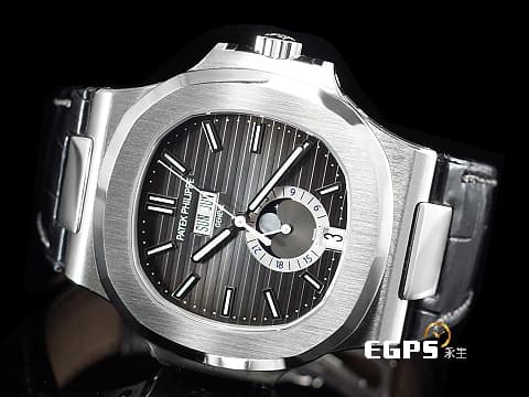 Patek Philippe 百達翡麗 PP錶 Nautilus Annual Calendar 5726 金鷹系列 5726A-001 不鏽鋼材質 年曆錶 月相盈虧 實用年曆功能的熱賣缺貨款金鷹系列 2023年保單 台灣公司貨&nbsp;自動上鏈 40.5mm