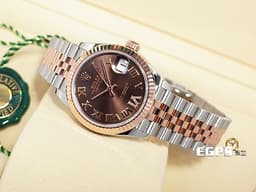 ROLEX 勞力士 DATEJUST LADY 278271 蠔式日誌型 18K永恆玫瑰金材質 半金款 <font color="#fdc8a5">巧克力色面盤 原廠鑲嵌VI鑽石時標&nbsp;</font><font color="#FF0000">2025年新式保卡  </font> 自動上鏈 31mm