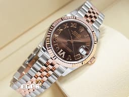 ROLEX 勞力士 DATEJUST LADY 278271 蠔式日誌型 18K永恆玫瑰金材質 半金款 <font color="#fdc8a5">巧克力色面盤 原廠鑲嵌VI鑽石時標&nbsp;</font><font color="#FF0000">2025年新式保卡  </font> 自動上鏈 31mm