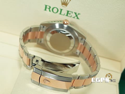 ROLEX 勞力士 Datejust 41 蠔式日誌型 126301 玫瑰金半金款 2022年保單新式保卡  巧克力色面盤  蠔式大板鏈節錶帶款 自動上鏈 41mm