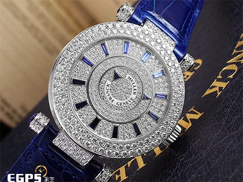 FRANCK MULLER  FM  法蘭穆勒 Double Mystery 神秘 DM42D2RCD  原鑲滿天星鑽石面盤、雙排鑽圈、鑽耳、鑽扣  18K白金材質 自動上鍊 42mm