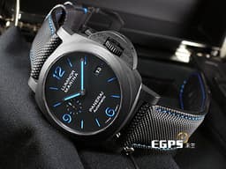 PANERAI 沛納海 Luminor Marina Carbotech™ PAM01661&nbsp;<font color="#4F4F4F">碳纖維複合材質錶殼</font> PAM1661 <font color="#4169e1">藍色夜光三明治面盤&nbsp;</font>三日鍊 小秒針 <font color="#FF0000">2022年保單</font> 自動上鍊 44mm