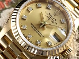 ROLEX 勞力士 Datejust 蠔式日誌型 69178 <font color="#f9ed62">原廠鑽石時標面盤</font>&nbsp;18K黃金材質 經典三角坑紋錶圈&nbsp;自動上鍊 26mm
