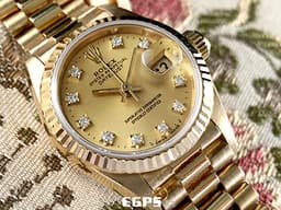 ROLEX 勞力士 Datejust 蠔式日誌型 69178 <font color="#f9ed62">原廠鑽石時標面盤</font>&nbsp;18K黃金材質 經典三角坑紋錶圈&nbsp;自動上鍊 26mm