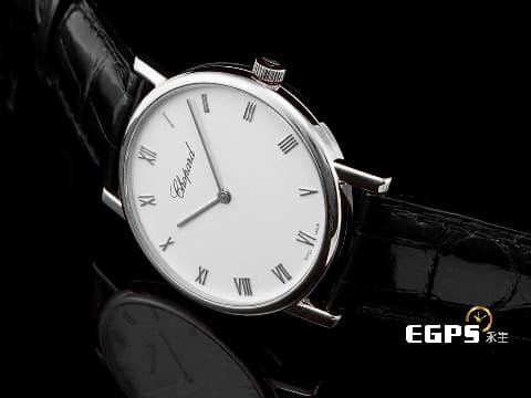 CHOPARD 蕭邦 Classique Homme 163154 18K白金材質 白色面盤 超薄 羅馬數字時標&nbsp;手動上鍊 33mm