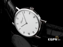 CHOPARD 蕭邦 Classique Homme 163154 <font color="#05f0f0">18K白金材質 白色面盤 超薄 羅馬數字時標</font>&nbsp;手動上鍊 33mm