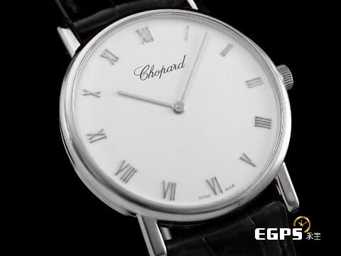 CHOPARD 蕭邦 Classique Homme 163154 18K白金材質 白色面盤 超薄 羅馬數字時標&nbsp;手動上鍊 33mm