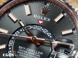 ROLEX 勞力士 Sky-Dweller 326935 天行者 年曆錶 兩地時區 18K永恆玫瑰金材質 鍊帶款 <font color="#FF0000"><font color="#ffffff">深銠銀灰色面盤</font> 2019年保卡</font>&nbsp;自動上鏈 42mm