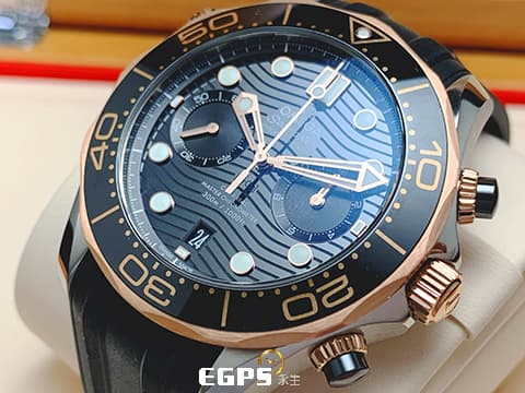 OMEGA 歐米茄 Seamaster 海馬系列 21022445101001黑色面盤 玫瑰金黑色陶瓷錶圈 同軸擒縱 玫瑰金 半金  膠帶海馬，2021年保單 台灣公司貨 &nbsp;專業潛水錶300米防水 44mm