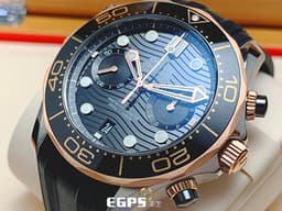 OMEGA 歐米茄 Seamaster 海馬系列 21022445101001黑色面盤 玫瑰金黑色陶瓷錶圈 同軸擒縱 <font color="#FF0000">玫瑰金 半金  膠帶海馬，2021年保單 台灣公司貨 </font>&nbsp;專業潛水錶300米防水 44mm