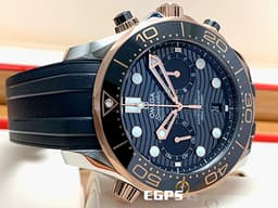 OMEGA 歐米茄 Seamaster 海馬系列 21022445101001黑色面盤 玫瑰金黑色陶瓷錶圈 同軸擒縱 <font color="#FF0000">玫瑰金 半金  膠帶海馬，2021年保單 台灣公司貨 </font>&nbsp;專業潛水錶300米防水 44mm