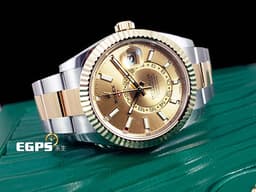 ROLEX 勞力士 Sky-Dweller 326933 天行者 18K黃金材質 半金款 <font color="#FFD700">皇帝金金色面盤</font> 兩地時區 沙羅系統 年曆錶 <font color="#FF0000">2020年新式保卡</font>&nbsp;自動上鍊 42mm