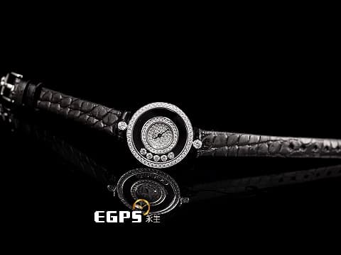 CHOPARD 蕭邦 Happy Diamonds 快樂鑽 20/3957 18K白金材質&nbsp;滿天星鑽石面盤 5顆跑鑽&nbsp;石英機芯 25mm