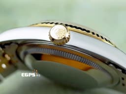 ROLEX 勞力士 蠔式 DATEJUST 16233 經典 蠔式日誌型 <font color="#fafa01">18K黃金 金色浮雕紀念面盤 五珠鍊帶款</font><font color="#FFFF00">&nbsp;</font><font color="#05f0f0">原廠鑽石時標</font><font color="#FFFF00">&nbsp;</font>半金 自動腕錶 36mm