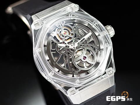GIRARD PERREGAUX GP 芝柏 LAUREATO 桂冠系列 ABSOLUTE LIGHT 81071-43-231-FB6A 八角形藍寶石水晶玻璃錶殼 鏤空面盤 2020年保單 全球限量88只 新錶訂價：2,530,000元&nbsp;自動上鏈&nbsp;44mm
