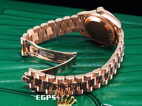 ROLEX 勞力士 Datejust 179175 永恆玫瑰金材質 原廠鑲嵌鑽石時標 日亮金色面盤&nbsp;已回勞力士服務中心做保養 延長保固到2028年 自動上鍊&nbsp;26mm