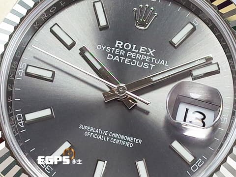 ROLEX 勞力士 DATEJUST 126334 蠔式日誌型 經典 126334 不鏽鋼材質&amp;18K白金材質錶框 灰色面盤 2025年保卡 自動腕錶 41mm