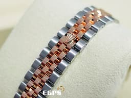 ROLEX 勞力士 Lady-Datejust 28 蠔式日誌型 279171 <font color="#6D8E23">原廠鑲石時標 橄欖綠色面盤</font> DJ28 <font color="#f3baa1">永恆玫瑰金 半金款</font> 經典三角坑紋外圈 <font color="#FF0000">2020年保單 紀念型（Jubilee）五銖錶帶</font> 自動上鏈 28mm