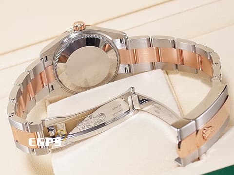 ROLEX 勞力士 Datejust 31 蠔式日誌型 278271 原廠鑽石時標面盤&nbsp;永恆玫瑰金 半金款 DJ31 經典三角坑紋外圈&nbsp;2021年保卡&nbsp;蠔式（Oyster）三節板帶 自動上鏈 31mm