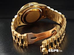 ROLEX 勞力士 DAY-DATE 蠔式星期日誌型 DD 36 18238 18K黃金材質&nbsp;<font color="#05f0f0">原廠鑲嵌鑽石時標 金色面盤</font><font color="#FF0000"> 精鑲金字塔鑽圈 </font>自動上鍊 36mm