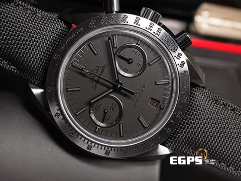 OMEGA 歐米茄 Speedmaster 超霸 31192445101005 計時碼表 黑色陶瓷材質&nbsp;月之暗面「黑黑腕錶」2021年台灣公司貨 同軸擒縱 自動上鏈 44.25mm
