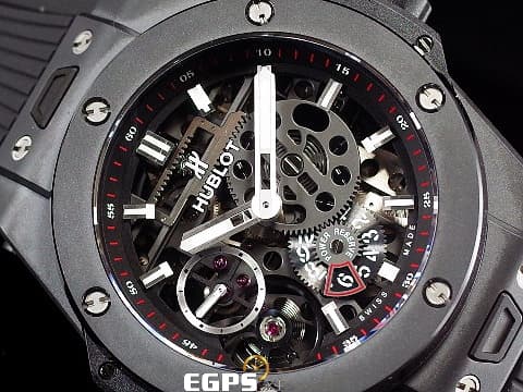 HUBLOT 宇舶 Big Bang 大爆炸 MECA-10 Black Magic 45 黑色魔力&nbsp;黑陶瓷&nbsp;414.CI.1123.RX 十日鍊&nbsp;特殊三方動能顯示 鏤空面盤 2023年電子保單&nbsp;手上鍊 45mm