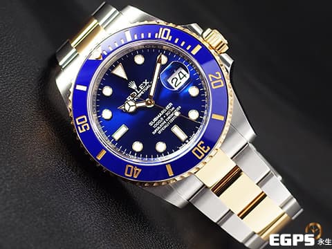 ROLEX 勞力士 Submariner 潛航者 126613LB 陶瓷框 藍色面盤 藍水鬼 18K黃金 半金款 126613 LB 新款3235機芯 2024年保單 潛水錶 自動上鍊 41mm