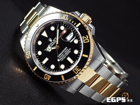 ROLEX 勞力士 Submariner Date 蠔式 潛航者 126613LN 陶瓷框 18K黃金 半金款 黑水鬼 126613 LN 新款3235機芯 2024年保卡 潛水錶 自動上鍊 41mm