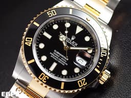 ROLEX 勞力士 Submariner 潛航者 126613LN 陶瓷框 <font color=#f5dea8>18K黃金 半金款 黑水鬼</font> 126613 LN <font color=#FF0000>新款3235機芯 2024年保單</font> 潛水錶 自動上鍊 41mm