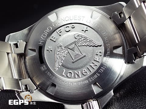 LONGINES 浪琴 Hydro Conquest 康卡斯 深海征服者 L37824566 浪鬼 黑色陶瓷錶圈 黑色面盤 黑水鬼 不鏽鋼 2024年保單 潛水錶 自動上鍊 43mm