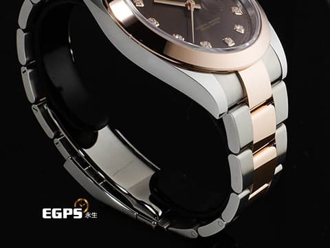 ROLEX 勞力士 DATEJUST 41 蠔式日誌型 126301 18K玫瑰金&amp;不鏽鋼材質 半金款&nbsp;巧克力色面盤 原廠鑲嵌鑽石時標&nbsp;&nbsp;2025年保卡 自動上鍊 41mm