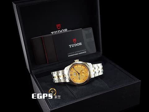 TUDOR 帝舵 GLAMOUR DOUBLE DATE  M57103-0003   半金 金色面盤 2024年新式保卡 半金腕錶超值首選款 透明表背 自動上鍊 42mm