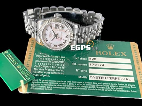ROLEX 勞力士 Datejust 179174 DJ26 不鏽鋼材質&nbsp;珍珠貝母面盤 紀念型錶帶&nbsp;台灣公司貨 自動上鍊 26mm