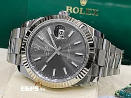 ROLEX 勞力士 DATEJUST 126334 蠔式日誌型 經典 126334 不鏽鋼材質&18K白金材質錶框 <font color=#ffff00>灰色面盤</font> <font color=#FF0000>2025年保卡</font> 自動腕錶 41mm