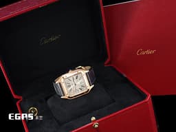 CARTIER 卡地亞 SANTOS DE CARITER  山度士 WGSA0021 18K玫瑰金材質&nbsp;&nbsp;<font color="#05f0f0">鍍銀磨砂陽光射線紋飾錶盤</font><font color="#FF0000">&nbsp;2025年保卡</font>&nbsp;石英機芯 32mm